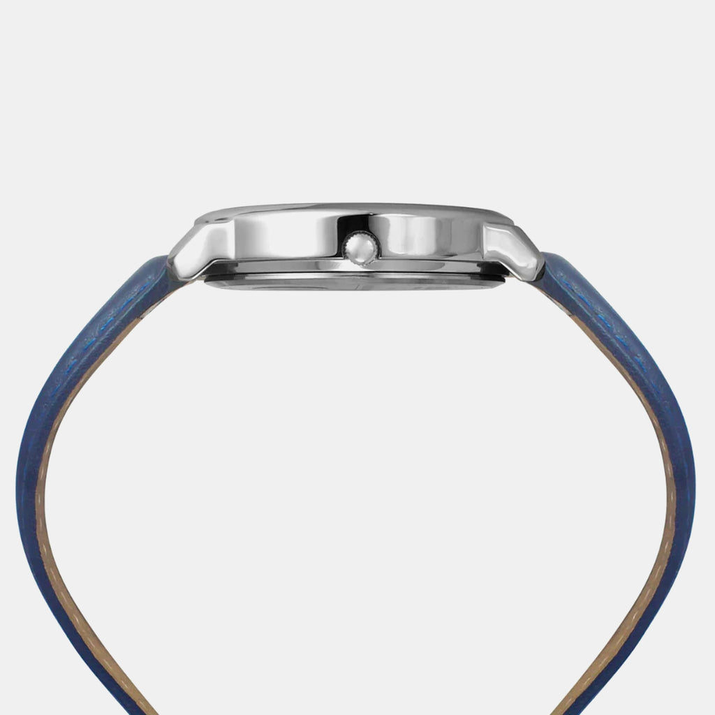 Men Quartz Blue Dial Analog Leather Watch TW039HG13