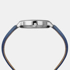 Men Quartz Blue Dial Analog Leather Watch TW039HG13