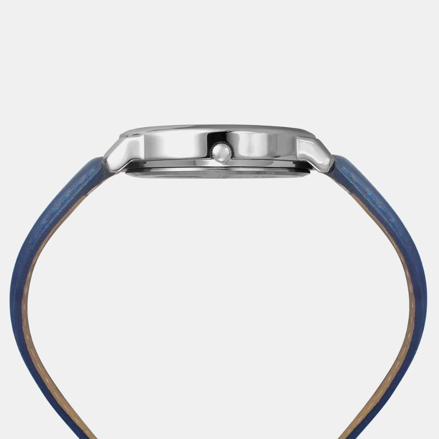 Men Quartz Blue Dial Analog Leather Watch TW039HG13