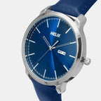 Men Quartz Blue Dial Analog Leather Watch TW039HG13