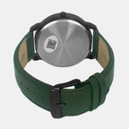 Men Quartz Green Dial Analog Leather Watch TW039HG16