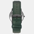 Men Quartz Green Dial Analog Leather Watch TW039HG16
