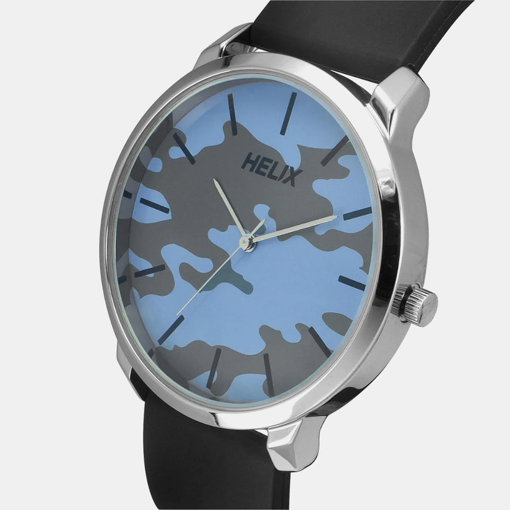 Men Quartz Blue Dial Analog Silicone Watch TW039HG17