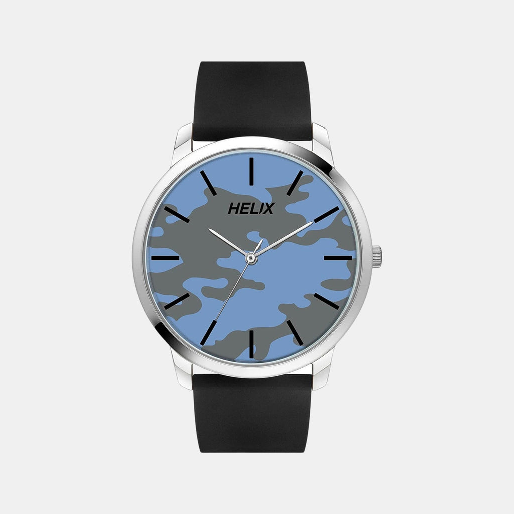 Men Quartz Blue Dial Analog Silicone Watch TW039HG17