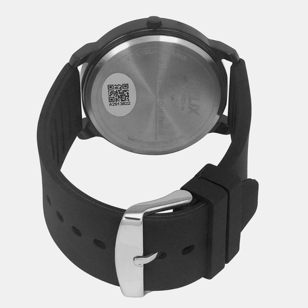 Men Quartz Black Dial Analog Silicone Watch TW039HG20