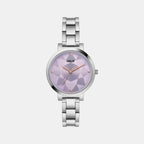 Women Quartz Purple Dial Analog Stainless Steel Watch TW041HL23