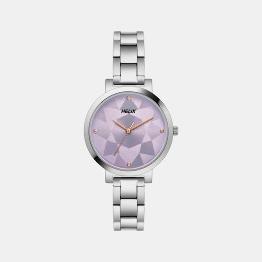 Women Quartz Purple Dial Analog Stainless Steel Watch TW041HL23