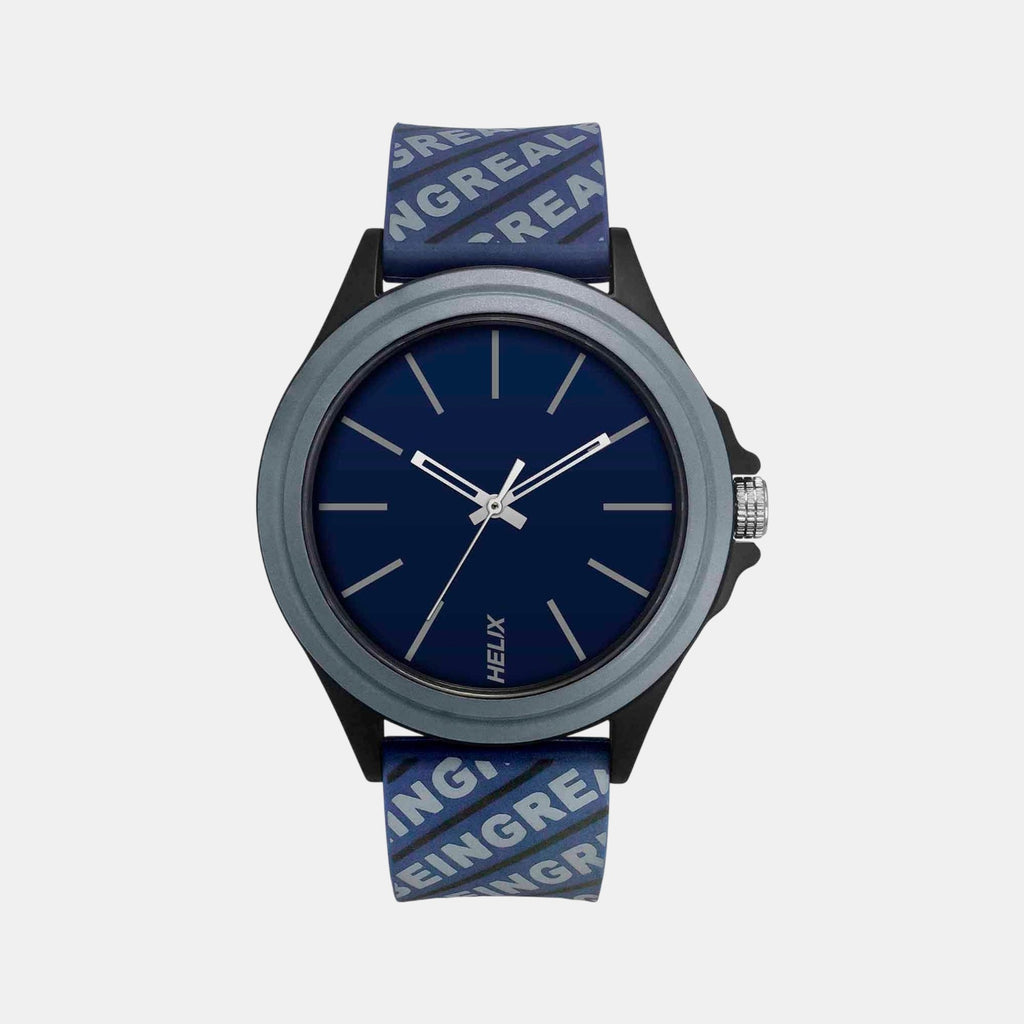 Men Quartz Blue Dial Analog Silicone Watch TW042HG06