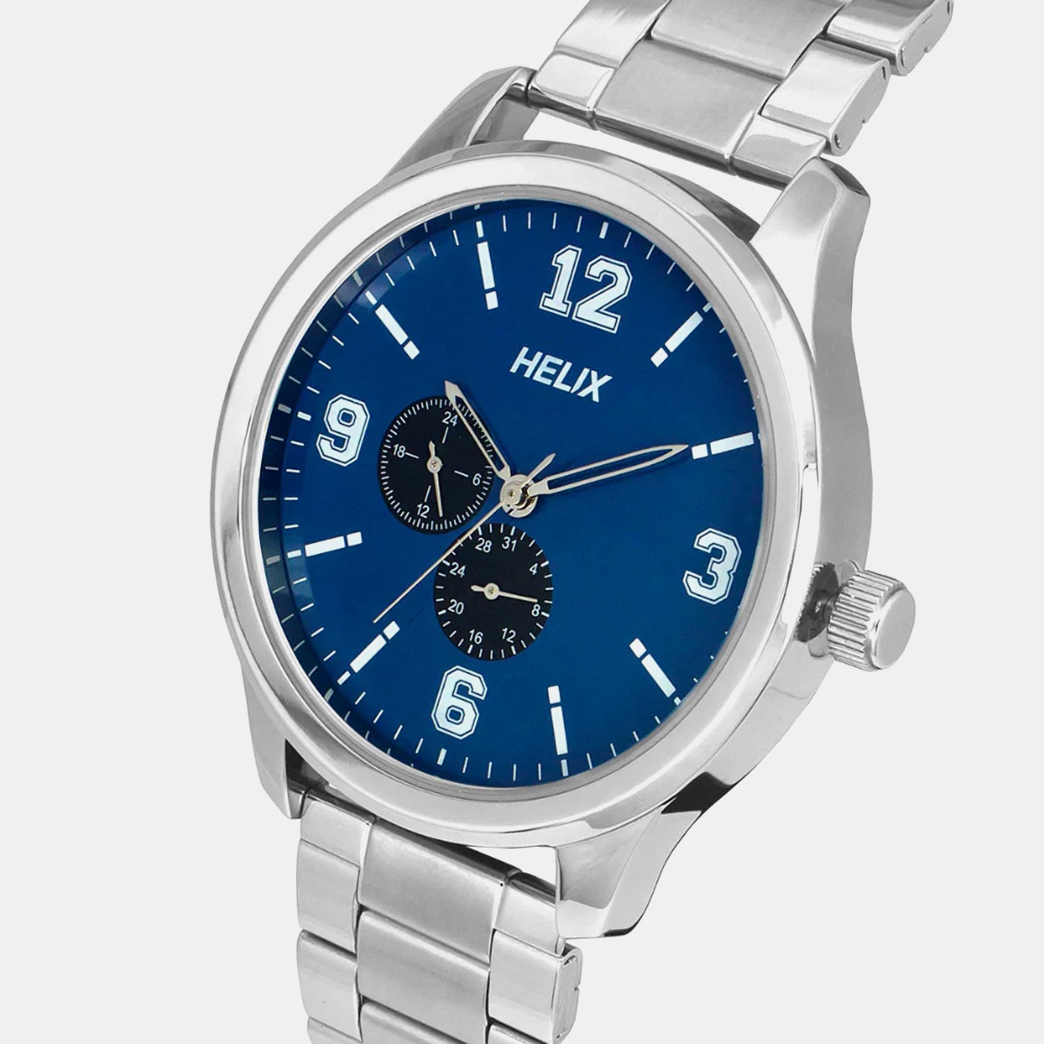 Men Quartz Blue Dial Analog Stainless Steel Watch TW043HG17