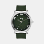 Men Quartz Green Dial Analog Silicone Watch TW043HG24