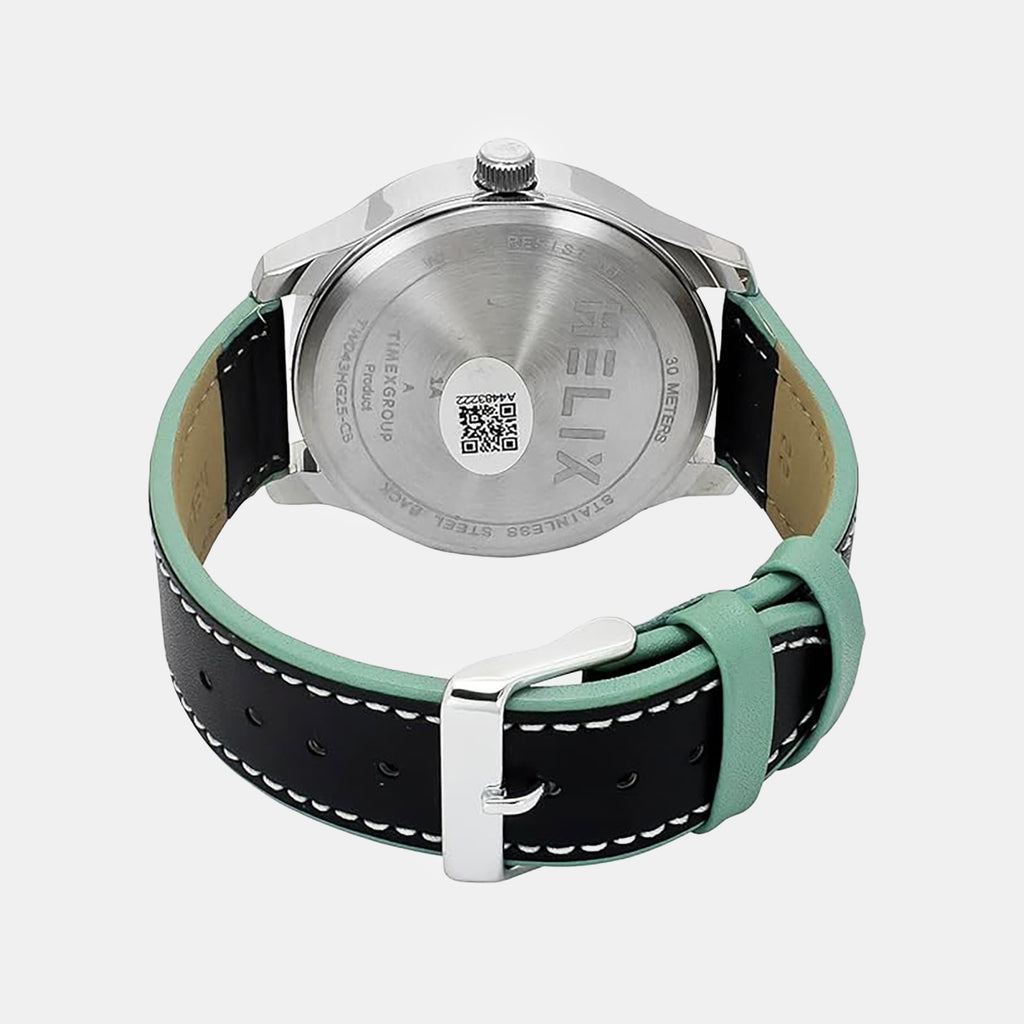 Men Quartz Green Dial Analog Leather Watch TW043HG25