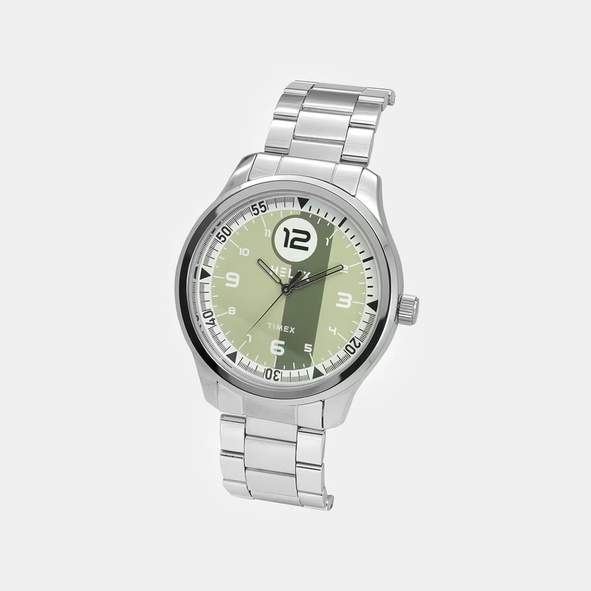 Men Quartz Green Dial Analog Stainless Steel Watch TW043HG27