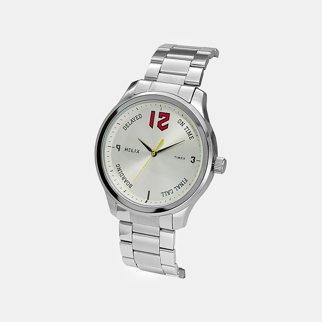 Men Quartz Silver Dial Analog Stainless Steel Watch TW043HG29