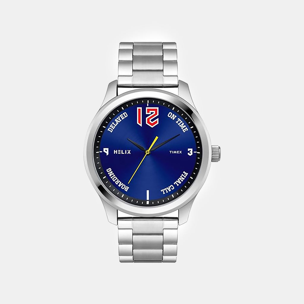 Men Quartz Blue Dial Analog Stainless Steel Watch TW043HG30