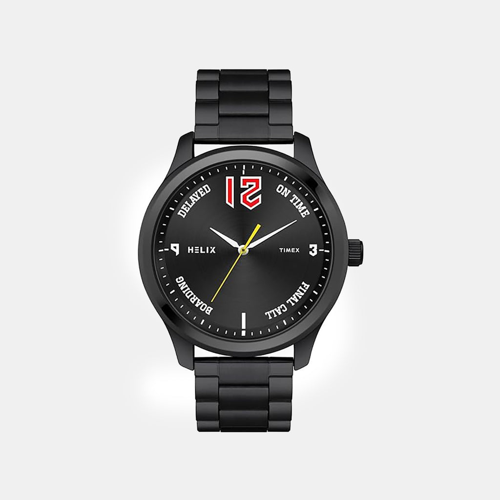 Men Quartz Black Dial Analog Stainless Steel Watch TW043HG31