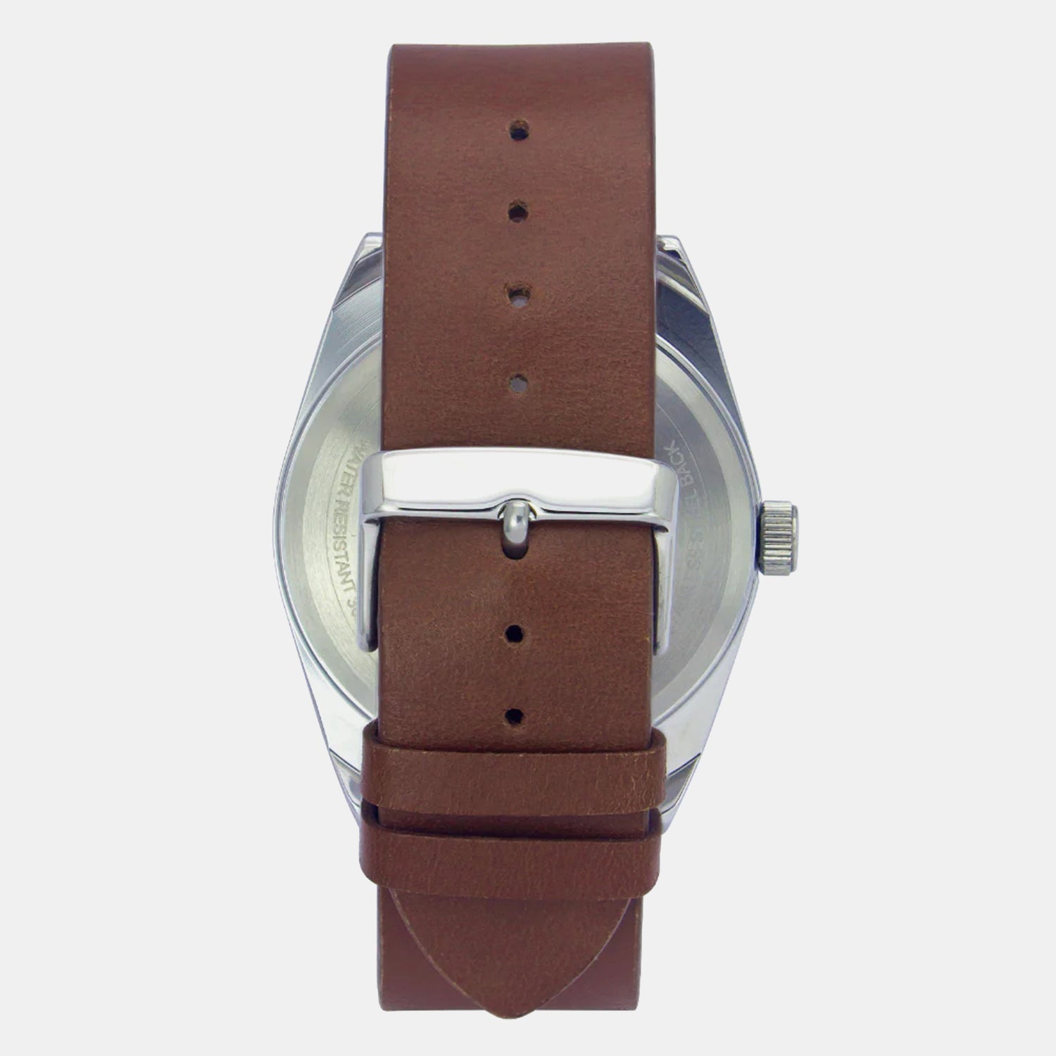 Men Quartz Silver Dial Analog Leather Watch TW044HG00