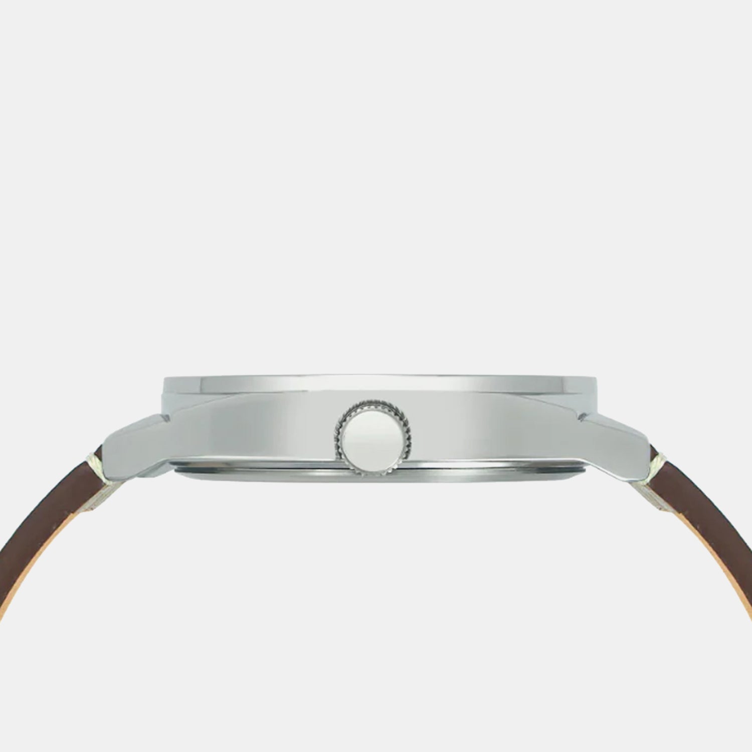 Men Quartz Silver Dial Analog Leather Watch TW044HG00