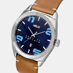 Men Quartz Blue Dial Analog Leather Watch TW044HG01