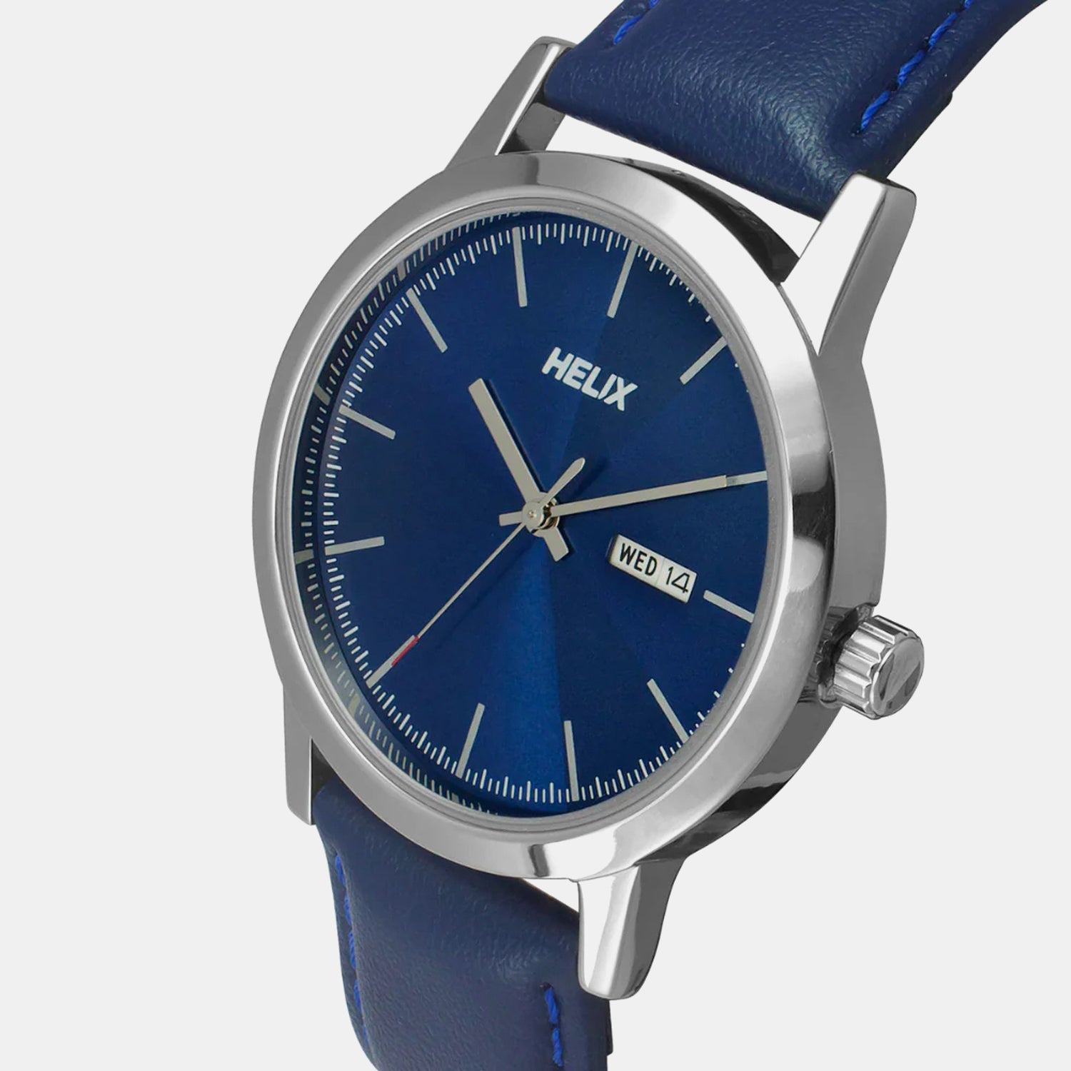 Men Quartz Blue Dial Analog Leather Watch TW047HG01