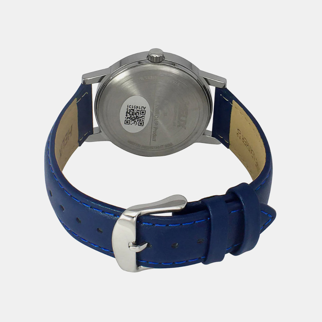 Men Quartz Blue Dial Analog Leather Watch TW047HG01
