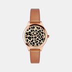 Women Quartz Two Tone Dial Analog Leather Watch TW049HL12