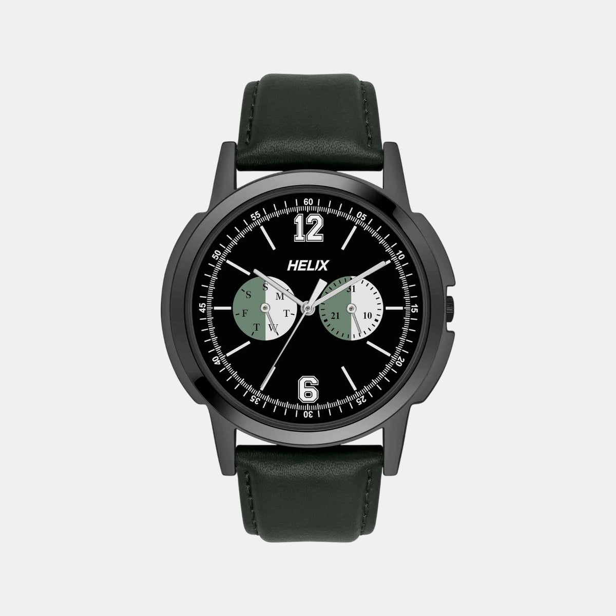 Men Quartz Black Dial Chronograph Leather Watch TW050HG02