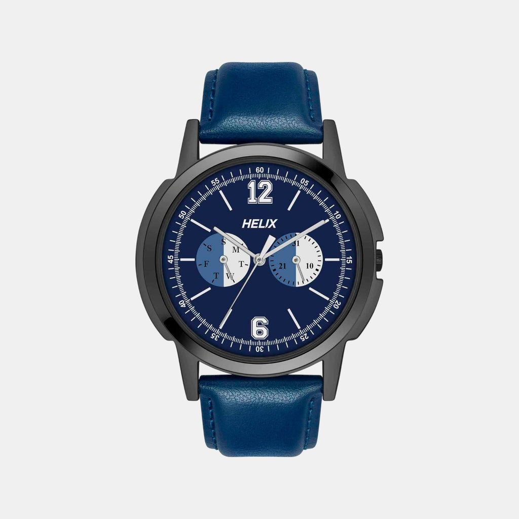 Men Quartz Blue Dial Chronograph Leather Watch TW050HG03