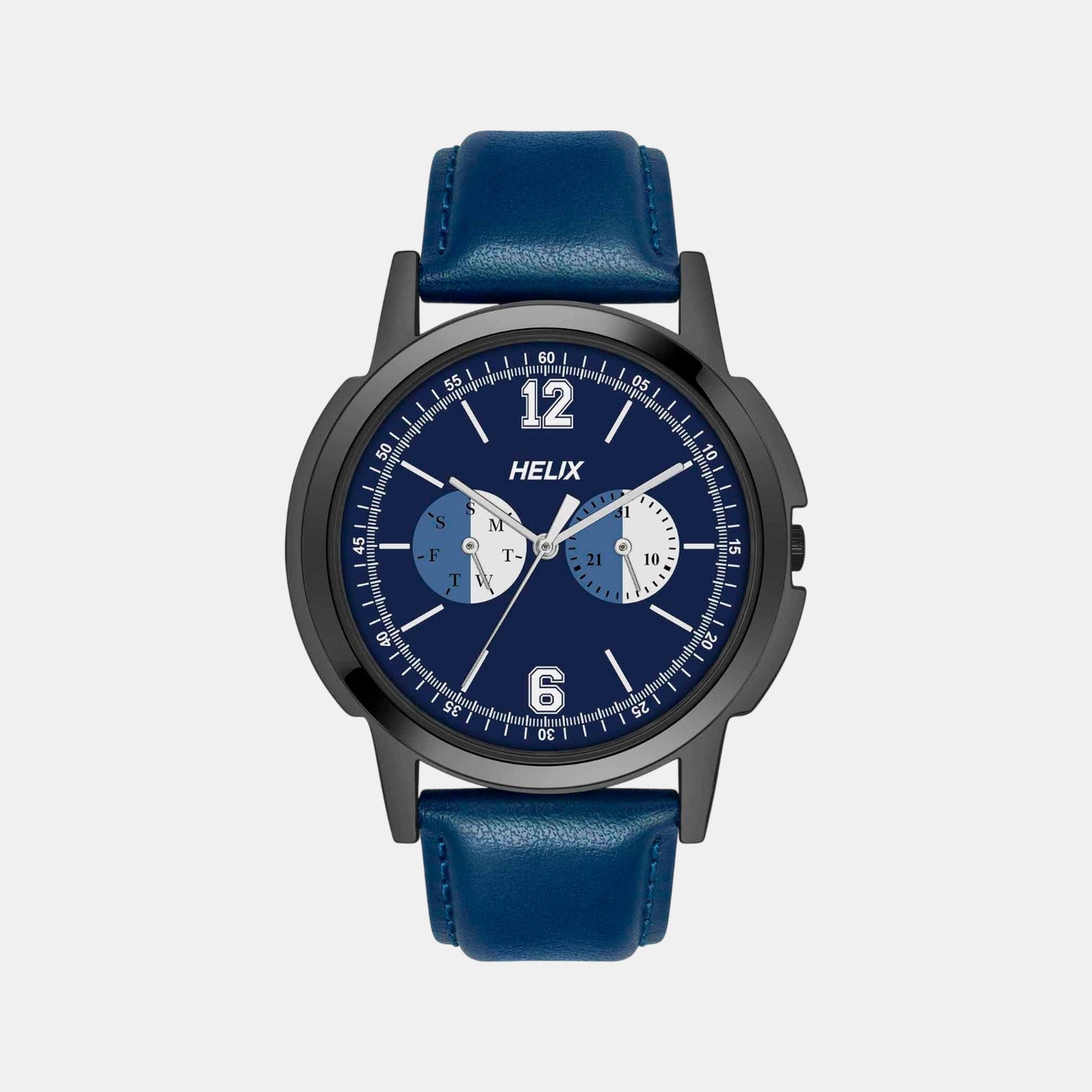 Men Quartz Blue Dial Chronograph Leather Watch TW050HG03