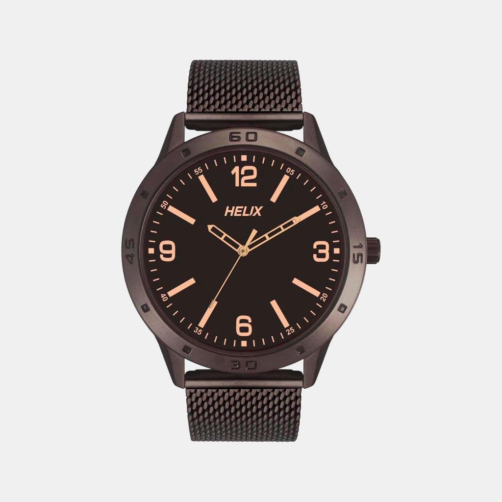 Men Quartz Brown Dial Analog Mesh Watch TW051HG02