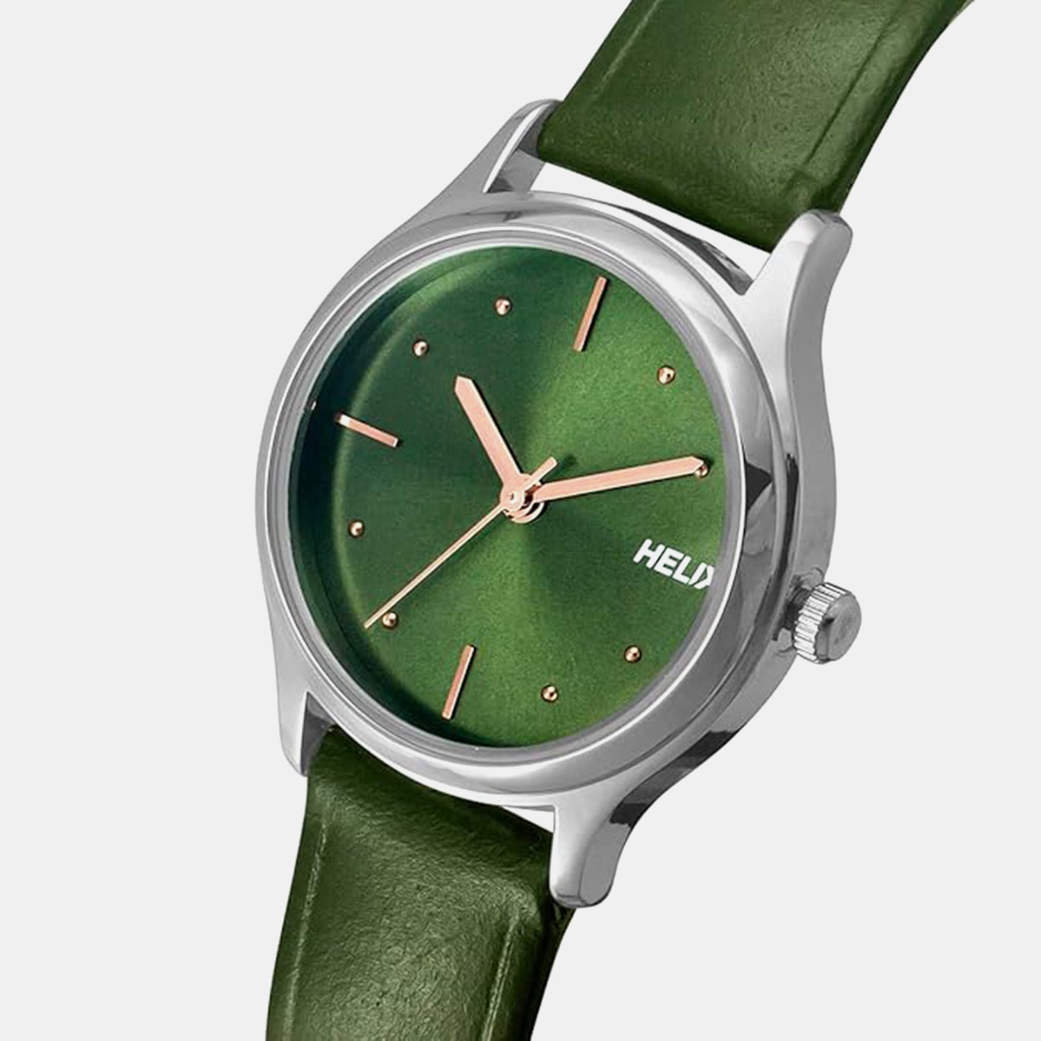 Women Quartz Green Dial Analog Leather Watch TW051HL01