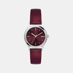 Women Quartz Burgundy Dial Analog Leather Watch TW051HL02