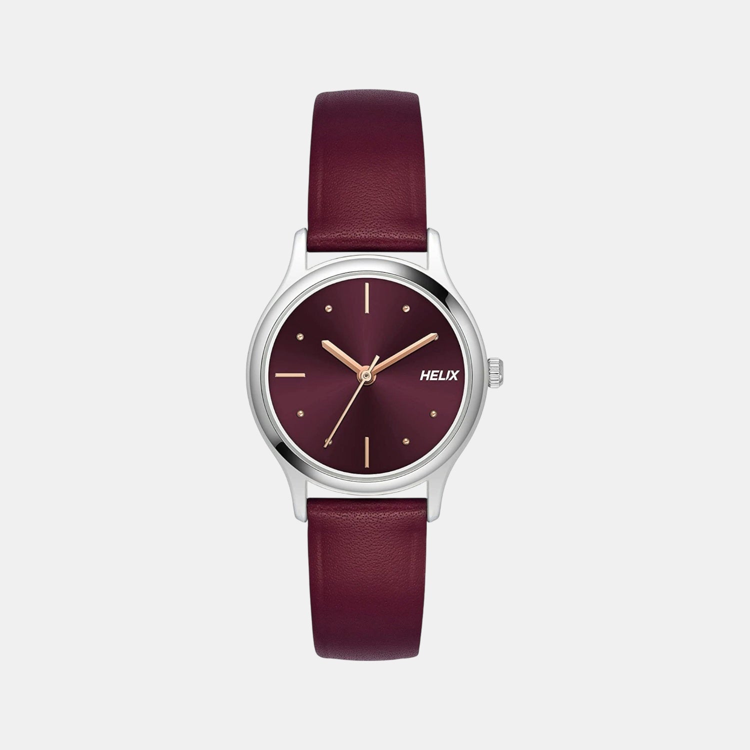 Women Quartz Burgundy Dial Analog Leather Watch TW051HL02