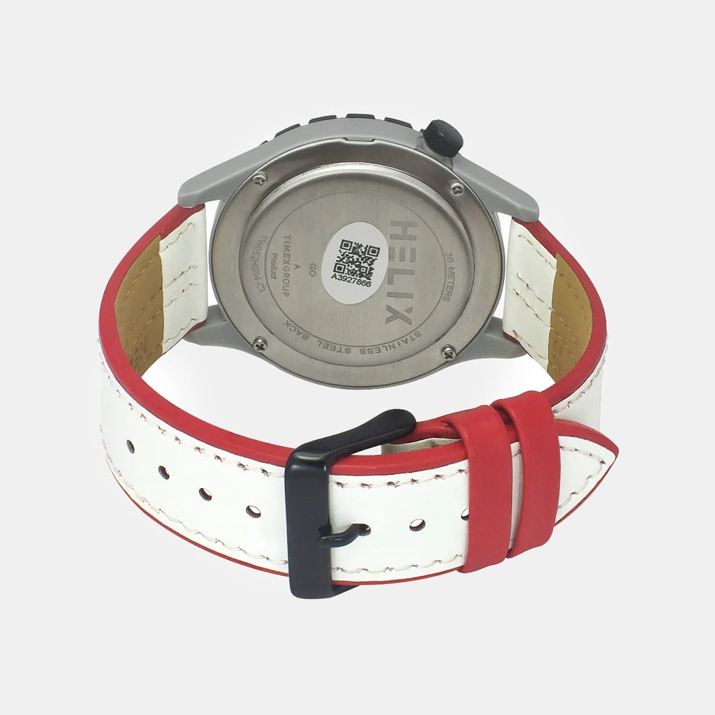 Men Quartz White Dial Analog Leather Watch TW052HG04