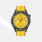 Men Quartz Yellow Dial Analog Leather Watch TW052HG05