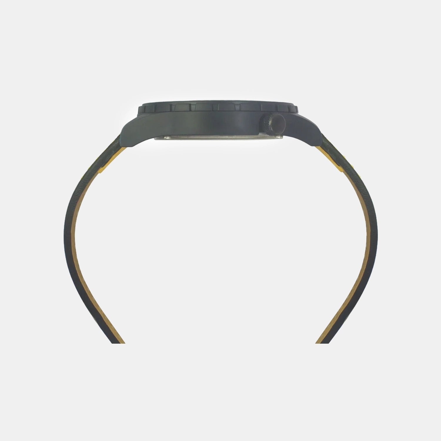 Men Quartz Yellow Dial Analog Leather Watch TW052HG05