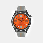 Men Quartz Orange Dial Analog Leather Watch TW052HG06