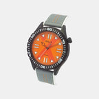 Men Quartz Orange Dial Analog Leather Watch TW052HG06