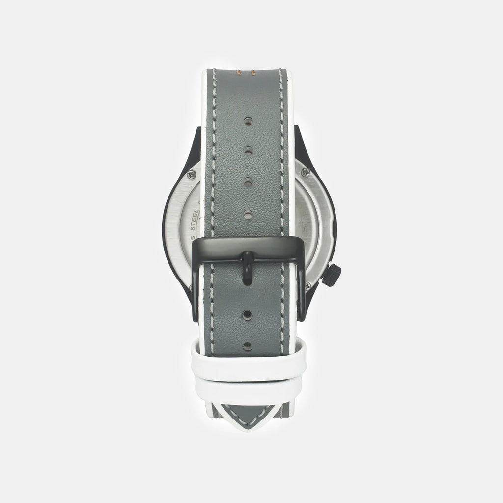 Men Quartz Orange Dial Analog Leather Watch TW052HG06