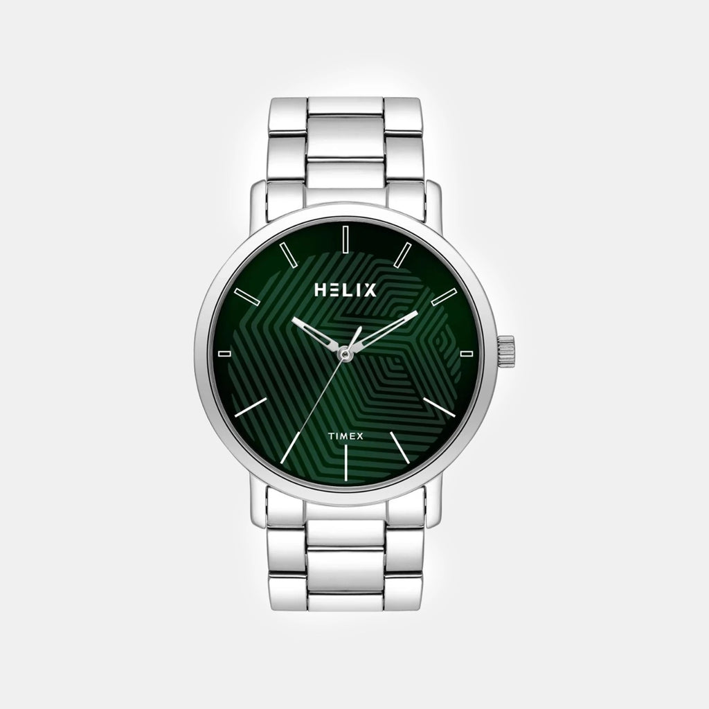 Men Quartz Green Dial Analog Stainless Steel Watch TW053HG02