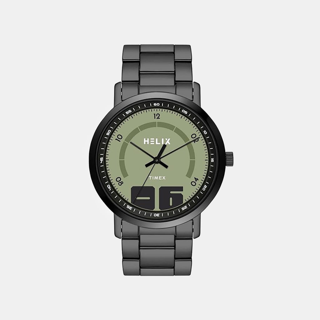 Men Quartz Green Dial Analog Stainless Steel Watch TW053HG05