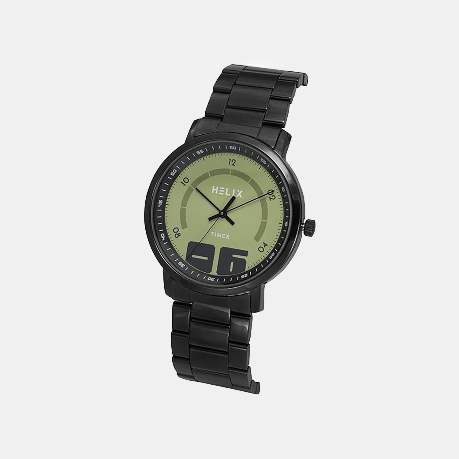 Men Quartz Green Dial Analog Stainless Steel Watch TW053HG05