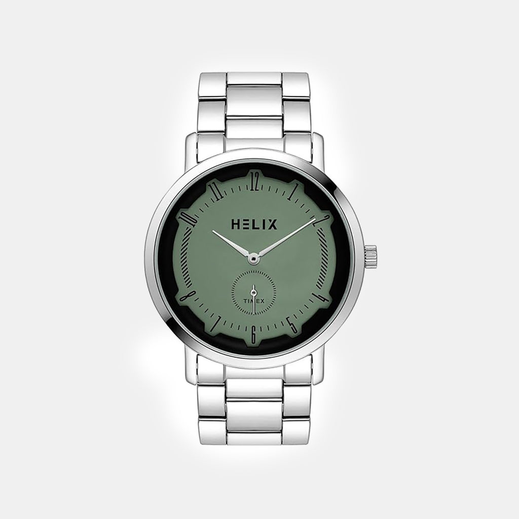 Men Quartz Green Dial Analog Stainless Steel Watch TW053HG08