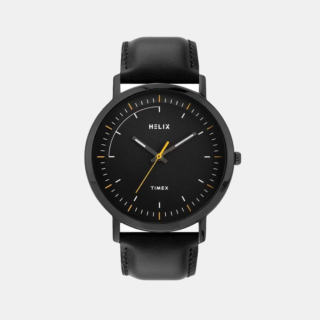 Men Quartz Black Dial Analog Leather Watch TW053HG13T