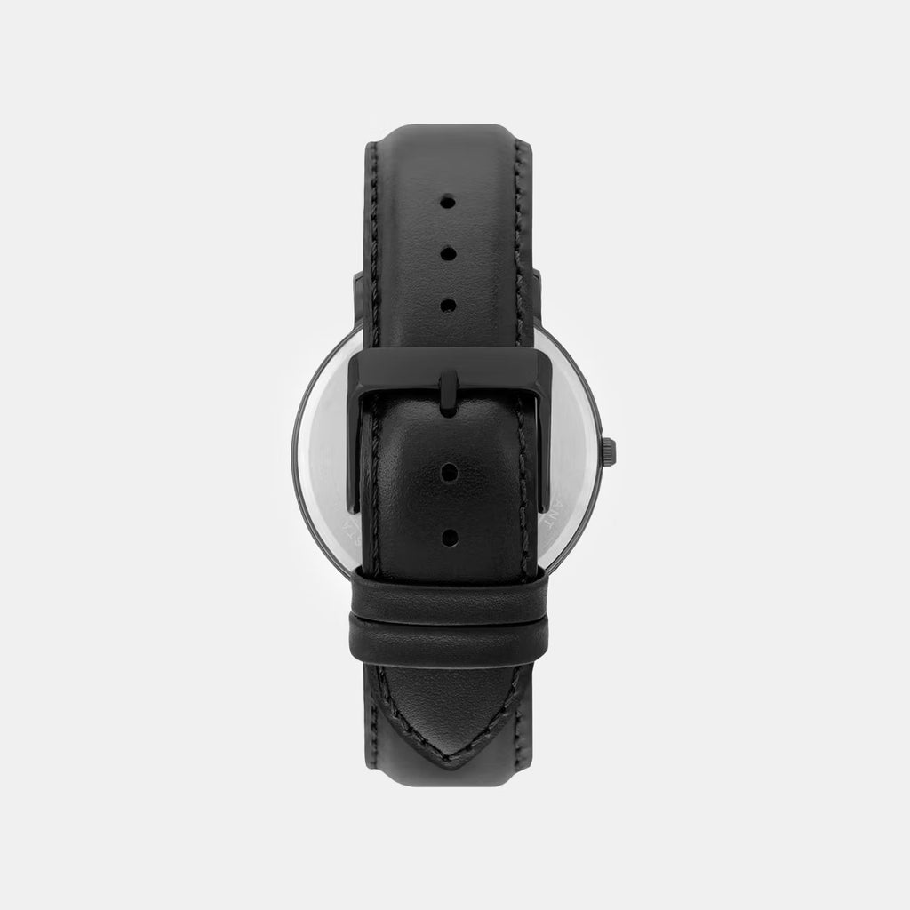 Men Quartz Black Dial Analog Leather Watch TW053HG13T