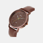 Men Quartz Brown Dial Analog Leather Watch TW053HG14T