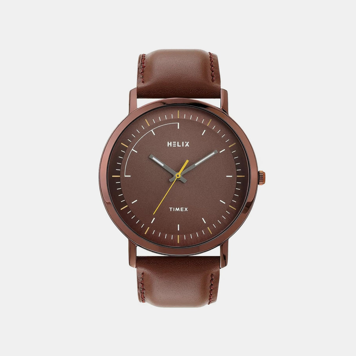 Men Quartz Brown Dial Analog Leather Watch TW053HG14T