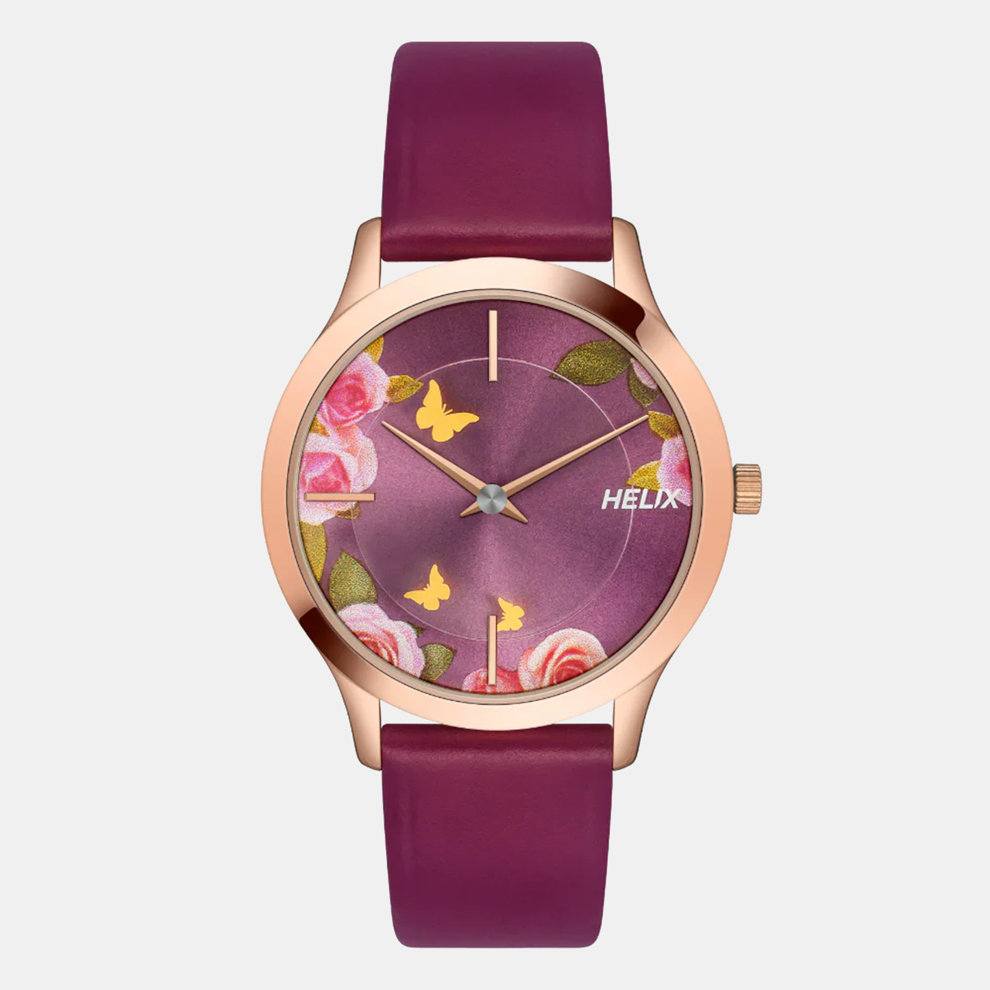 Women's Maroon Analog Leather Watch TW053HL05