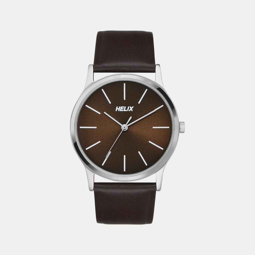 Men Quartz Brown Dial Analog Leather Watch TW054HG03