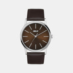 Men Quartz Brown Dial Analog Leather Watch TW054HG03