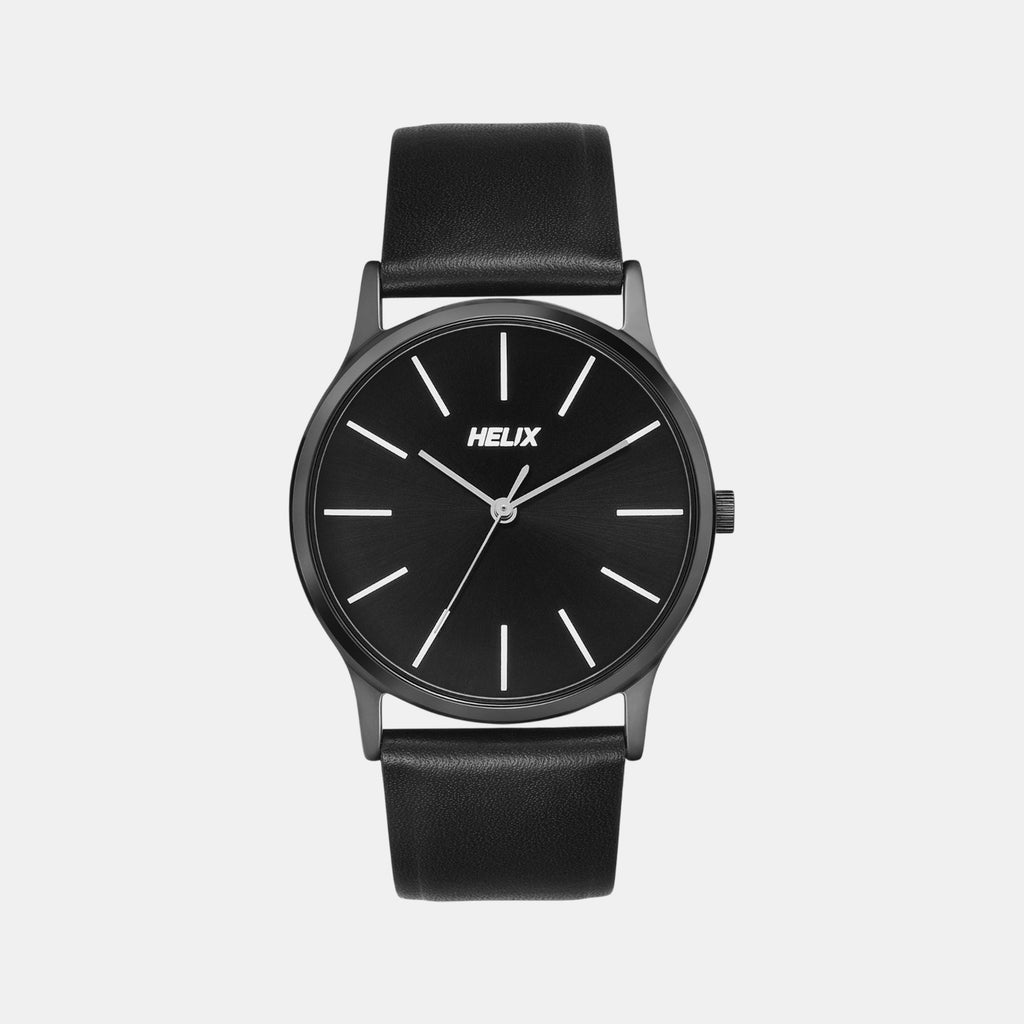 Men Quartz Black Dial Analog Leather Watch TW054HG04